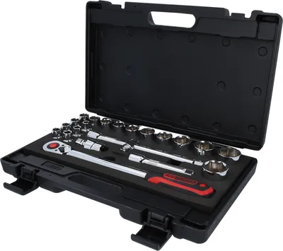 Obrázok produktu pre KS TOOLS 1/2" CHROMEplus Steckschlüssel-Satz 22-tlg. 918.0625