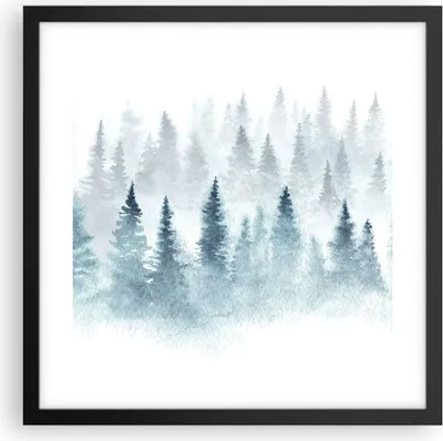 Produktbild von Gerahmtes Poster - Schwarzer Rahmen - Bäume Wald Natur - 40x40 cm - Wand Bild - Wanddeko - Wandbilder - Kunstposter - Wandposter - Bilderrahmen - Bilder - Kunstdruck - Wandbild - P2BAC40x40-3981