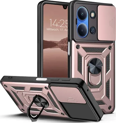 Produktbild von Armor Handyhülle für Xiaomi Redmi 15C Kameraschutz Handy Panzer Case Cover Schutzhülle Outdoor Farbe: Rosegold