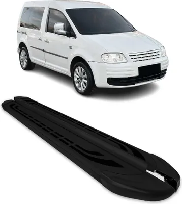 Image de Marchepieds Latéraux pédale pour VW Caddy 2003-2020 L1 Aluminium Noir 2Pcs