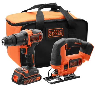 Produktbild von Black & Decker BCK22S1S-QW, Handbohrmaschine, Schwarz, Orange, 1 cm, 1400 RPM, 2,5 cm, 1 cm