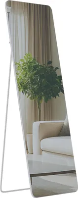 Produktbild von Standspiegel MURCIA - Glas Weiß matt 50x3x150 cm | Ganzkörperspiegel Freistehender Spiegel Groß Schlafzimmer