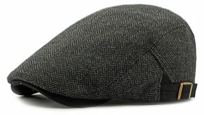 Produktbild von Schiebermütze Herren Tweed Vintage Flatcap Verstellbar Schwarz M-L
