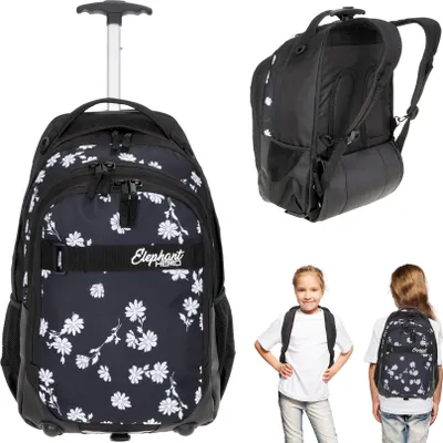 Produktbild von Schultrolley Mädchen Elephant Hero Signature Trolley Ranzen Schulranzen Trolly Rucksacktrolley 12843 Black Flower