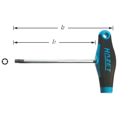 Produktbild von Hazet Schraubendreher, mit T-Griff, Innen TX Profil, T8, Rundklinge