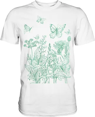 Produktbild von Natur Wiese Frauen Schmetterling Baum T-Shirt – White / XXL