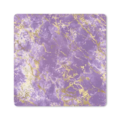 Produktbild von MuchoWow® Mauspad Mousepad Marmor - Lila - Gold - Muster 30x30 cm - Mousepads - Maus Mat - Pad - Mausunterlage - Gaming