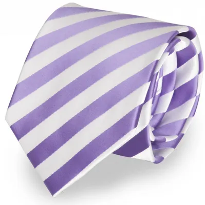 Produktbild von Fabio Farini - 1 Stück gestreifte Herren Krawatte - Tie mit Streifen in 6cm oder 8cm Breite Breit (8cm), Violett/Weiß
