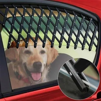 Produktbild von Hundesicherheitsgitter für Auto Fenster Ausziehbarer Hundegitter | Das Herausspringen Von Haustieren Sicherheitsschutzgeländer Für Kraftfahrzeuge Limousine Wohnmobil Min