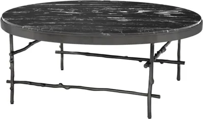 Produktbild von Casa Padrino Luxus Couchtisch Bronze / Schwarz Ø 100 x H. 39 cm - Luxus Möbel