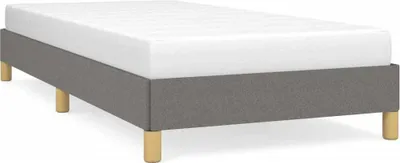 A bed frame with a mattress on a white background.