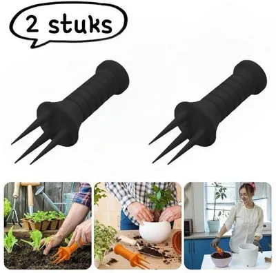Immagine prodotto di Kit per la cura del giardino in due pezzi - Illuminazione da esterno, attrezzo per la cura delle piante, riutilizzabile - nero