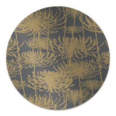 Produktbild von Rundmatte - Stuhlunterlage Bürostuhlunterlage - Rund Ø 100 cm - Bodenmatte - Fußmatte - Goldene Blumen