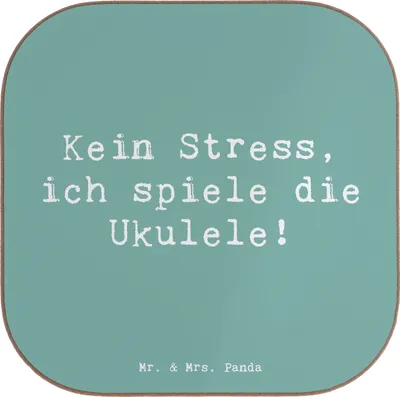 Produktbild von Mr. & Mrs. Panda Tischuntersetzer Spruch Ukulele Entspannung - Meeresbrise - Geschenk, Musik, Coaster, gläseruntersetzer, Holzuntersetzer, Instrument, Lernen, Lieder