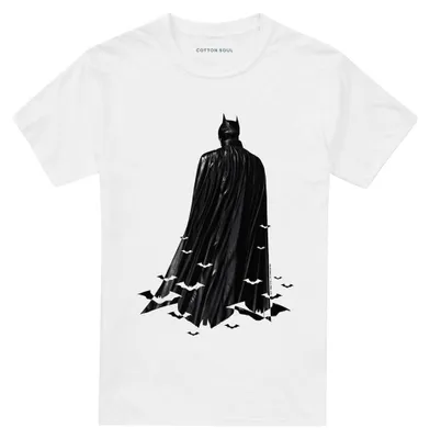Image de T-shirt Batman, modèle unie pour hommes et femmes, référence TV40782 (taille L), couleur blanche