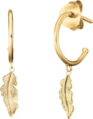 Produktbild von Engelsrufer ERE-FEDER-G-CR Damen Creolen Feder Gold