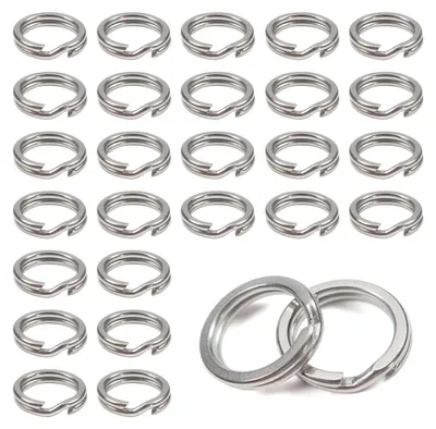 100 Edelstahl-Splittringe, 10 mm x 2 mm, Schlüsselanhänger