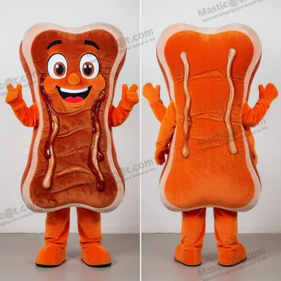 Immagine prodotto di Costume da mascotte MASTICOT costole BBQ arancioni in velluto