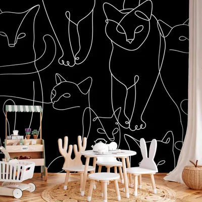 Produktbild von Selbstklebende Folie Fototapete - Cat Habits - First Variant 343x256 cm Tiere g-A-10035-a-a