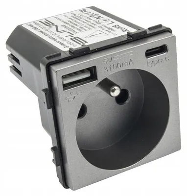 Produktbild von B-line Steckdose USB A+C Quick Charge 3100mA