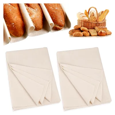 Produktbild von 2 Stück Leinentuch, 150 x 60 cm Bäckerleinen Teigtuch zum Brotbacken