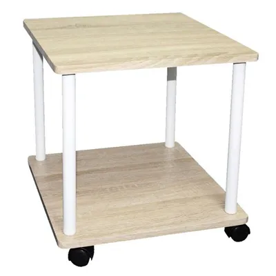 Image de Table d'appoint Table de chevet Table basse Étagère à roulettes Table à fleurs 40x40x41,5cm
