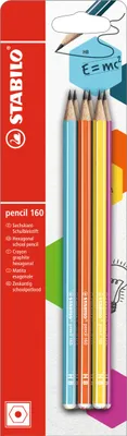 Produktbild von Bleistift - STABILO pencil 160 in 2x petrol, gelb, orange, blau, pink - Härtegrad HB - 6er Pack