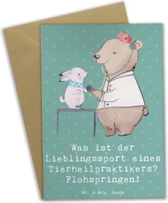 Produktbild von Mr. & Mrs. Panda Grußkarte Tierheilpraktiker Humor - Meeresbrise - Geschenk, Tiere heilen, osterkarte, Kräuterheilkunde, Berufsalltag, Beruf, weihnachtskarten, babykarte