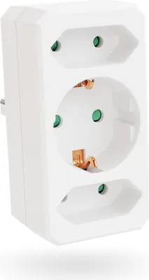 Obrázok produktu pre greate 3-násobná viacnásobná zástrčka pre zásuvku do max. 3500 W – rozbočovač zásuviek, trojnásobná zástrčka, adaptér zásuviek