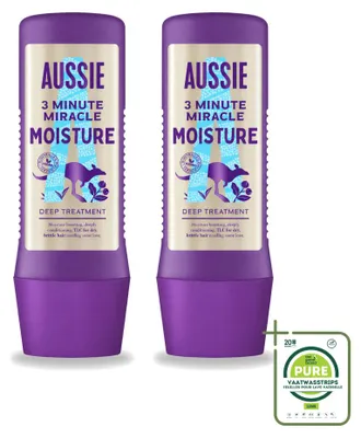 Image de 2 masques capillaires Aussie "3 Minute Miracle Moisture" - 225 ml - Lot de 2