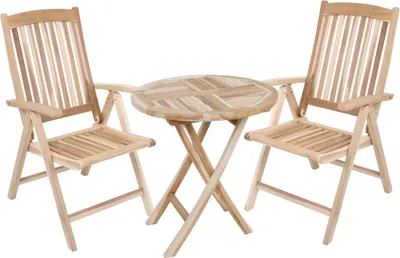 Produktbild von Garden Pleasure Tischgruppe JAVA 03 3-tlg. Teak C-grade unbehandelt 940219-2