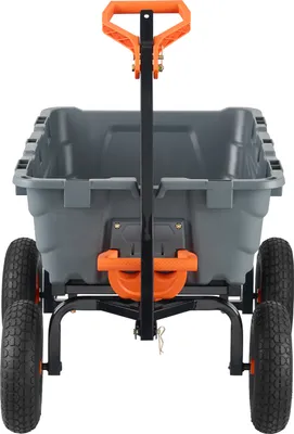 Obrázek produktu pro SucceBuy Dump Truck - Poly zahradní vozík s ocelovým rámem, nosnost 1200 liber, 6,48 m3, rukojeť 2 v 1, víceúčelový vozík s 13palcovými pneumatikami