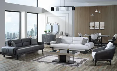 Image de Ensemble de canapés 3+3+1 places Textile moderne complet Fauteuil Canapé 3 places de luxe