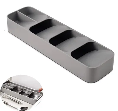 Produktbild von Besteckkasten - Besteckorganizer für Schublade - 5 Fächer - Besteckhalter - Schubladeneinsatz Küche - Besteckablage - für Löffel, Gabeln und Messer