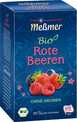 Zdjęcie produktu dla Meßmer Organiczna herbata owocowa z czerwonymi jagodami owocowa bez aromatów 60g