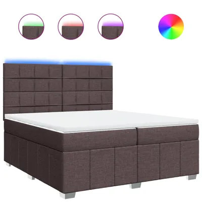 Produktbild von Boxspringbett mit Matratze Dunkelbraun 200x200 cm Stoff