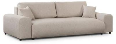 Zdjęcie produktu dla Beżowy zestaw do salonu: sofa 4-osobowa i sofa 3-osobowa, wygodne, wysokiej jakości sofy, design