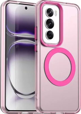 Produktbild von Magnetisch Hülle für Oppo Reno12, Schlank Durchscheinend Matt Stoßfest Handyhülle Rot