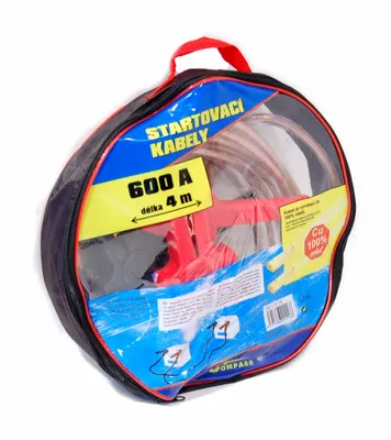 Obrázok produktu pre Compass ŠTARTOVACIE KÁBLE 600 A, 4 m, 100 % MEĎ, ZIPPER BAG 01116(MS32)