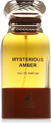 A bottle of Maison Alhambra Mysterious Amber Eau de Parfum.