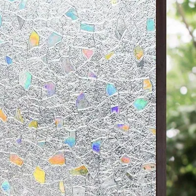 Image de Film électrostatique 3D pour vitres, mat, autocollant, motif pierre, 45 x 200 cm