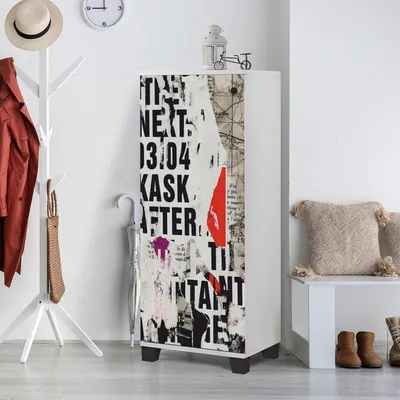 Produktbild von Skye Decor, Filinta 766 - White, Schuhschrank, Weiß, 100 % MELAMINBESCHICHTETE SPANPLATTEN, 50 x 38 x 127 cm