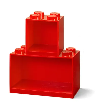 Obrázek produktu pro LEGO Brick závěsné police, set 2 ks - červená