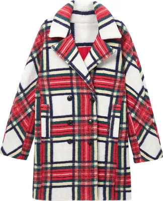 Produktbild von Desigual Damenmantel Dorian aus Wolle mit Karomuster XXL