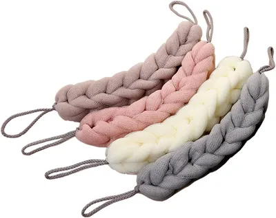 Produktbild von 4,Packungen,Long,Stretch,Back,Schwamm,mit,Seilgriffen,Back,Scrubber,Bad,Dusche,Mesh,Schwamm,Peeling,Body,Scrub,Stretch,Geflochtene,Luffa,für,Männer,und,Frauen