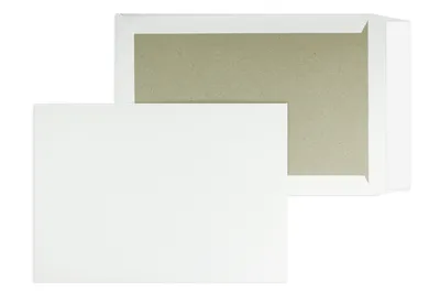 Produktbild von 100 Papprückwandtaschen Weiß 229x324 mm (DIN C4) mit Haftklebung
