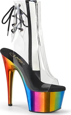 Produktbild von Pleaser ADORE-1018RC Plateau Stiefeletten Regenbogen Chrom EU 38