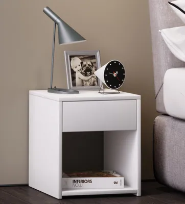 Produktbild von VCM Nachtschrank | Maße Nachttisch ca. H. 40 x B. 35 x T. 35 cm | Schublade und offenes Fach | Nachttisch - Sledo Mini