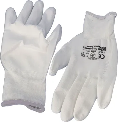Produktbild von Arbeitshandschuhe 1 Paar Senso Grip weiß PolyurethanMaler/Montagehandschuh 8,9 oder 10, Größe:9 / L