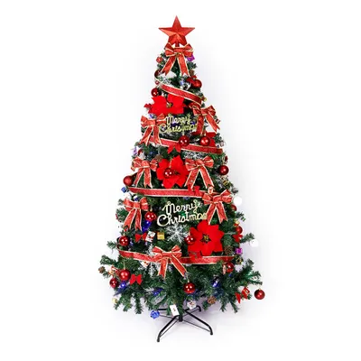 Produktbild von 180cm Künstlicher Weihnachtsbaum mit Beleuchtung Lichterkette LED Tannenbaum für Weihnachten-Dekoration